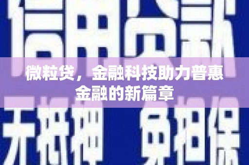 宁晋微粒贷，金融科技助力普惠金融的新篇章
