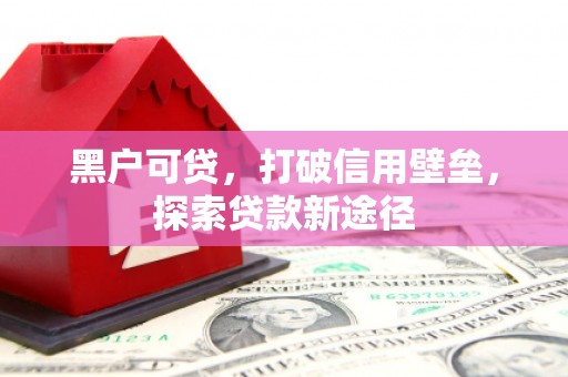 上甘岭黑户可贷，打破信用壁垒，探索贷款新途径