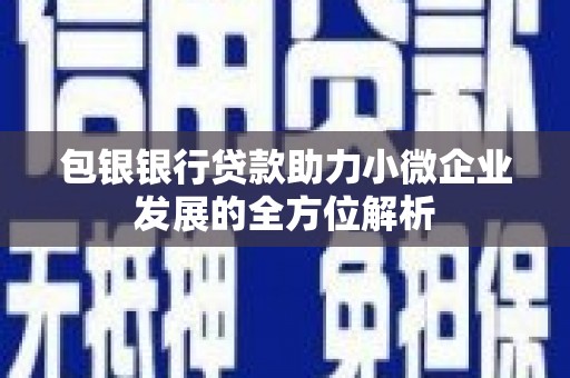 昭平包银银行贷款助力小微企业发展的全方位解析